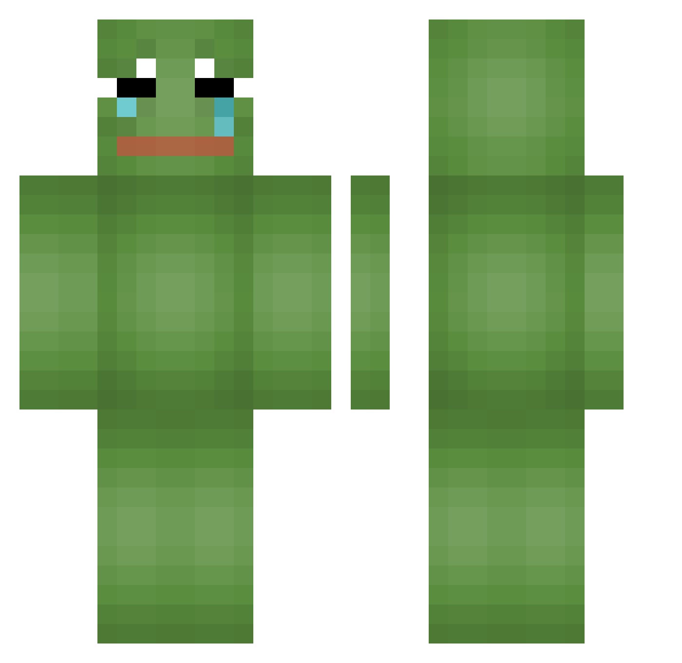 SupItsEl Minecraft skin, front and back view