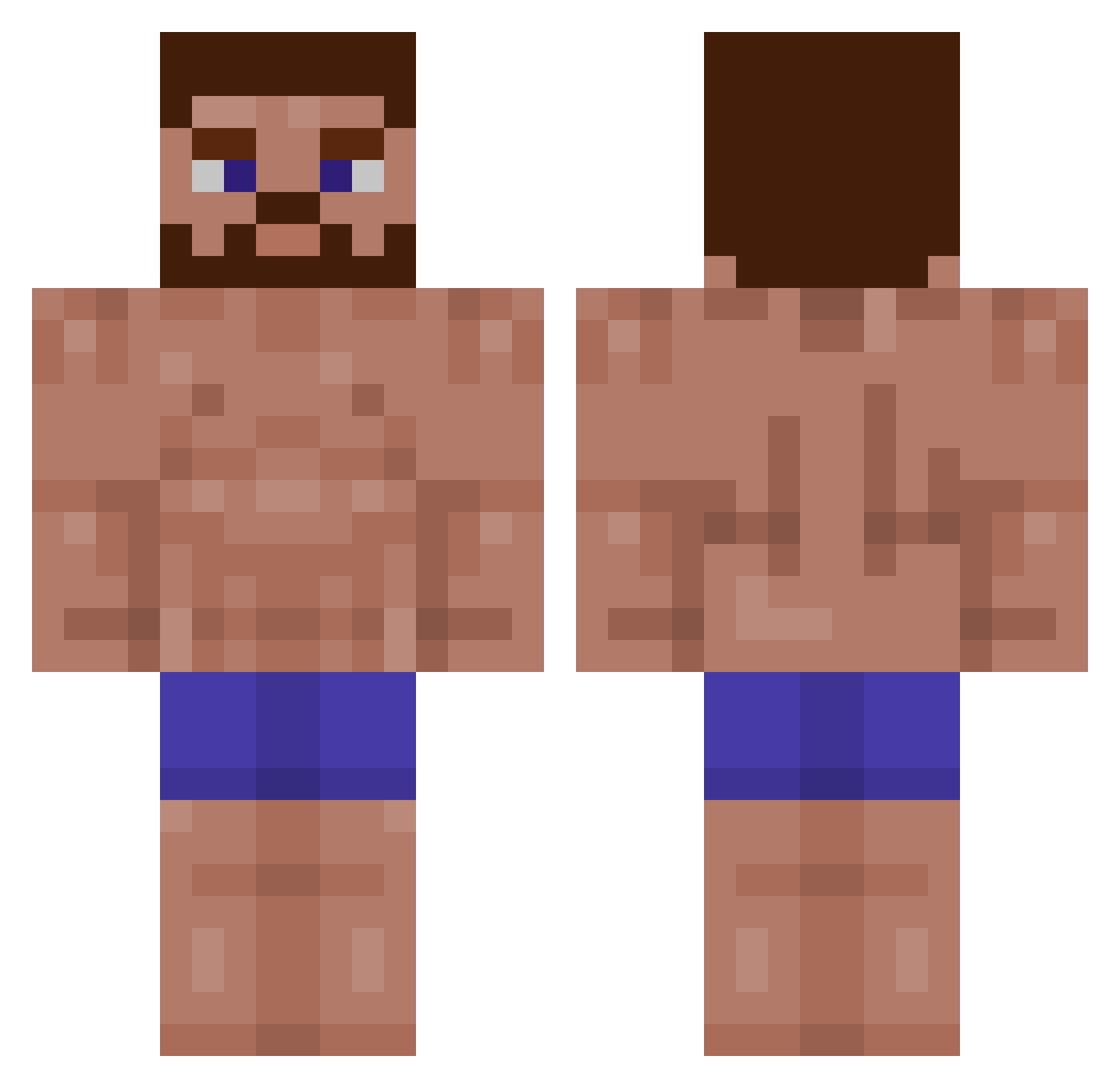 Fufoff Minecraft skin, front and back view