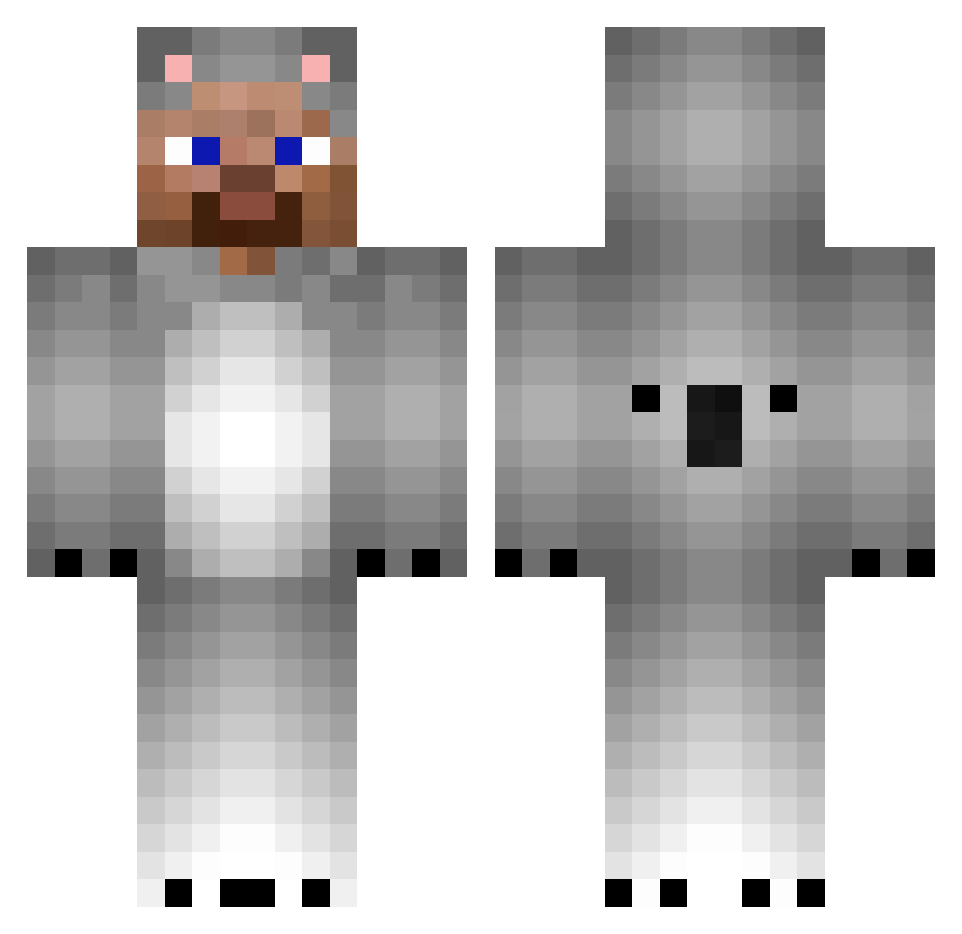 ntnash Minecraft skin, front and back view
