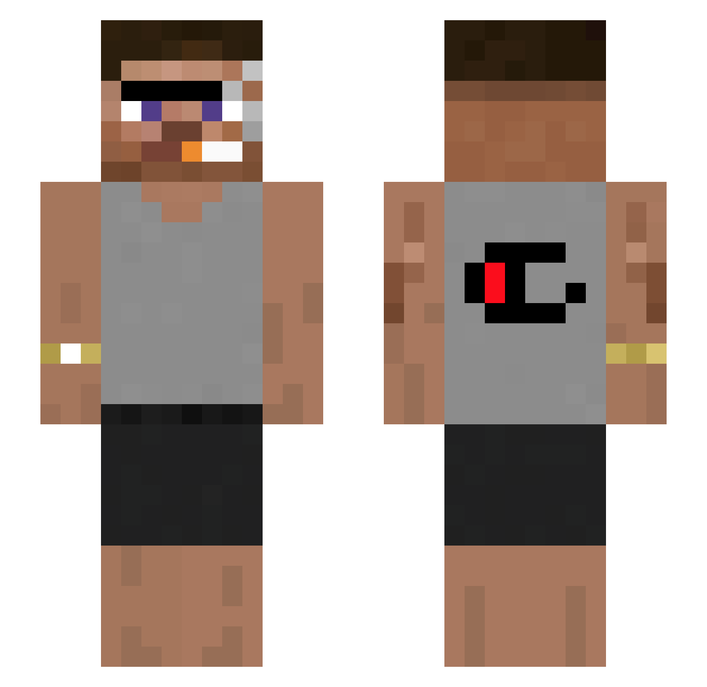 zfente Minecraft skin, front and back view