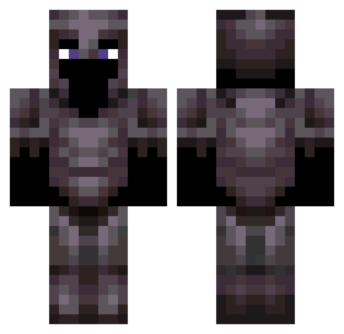 drychip Minecraft skin, front and back view