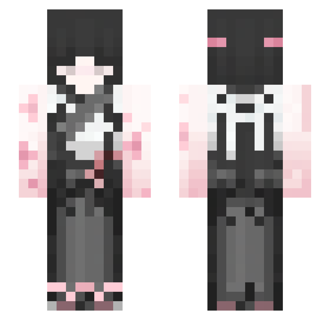 Hanabi0620 Minecraft skin, front and back view