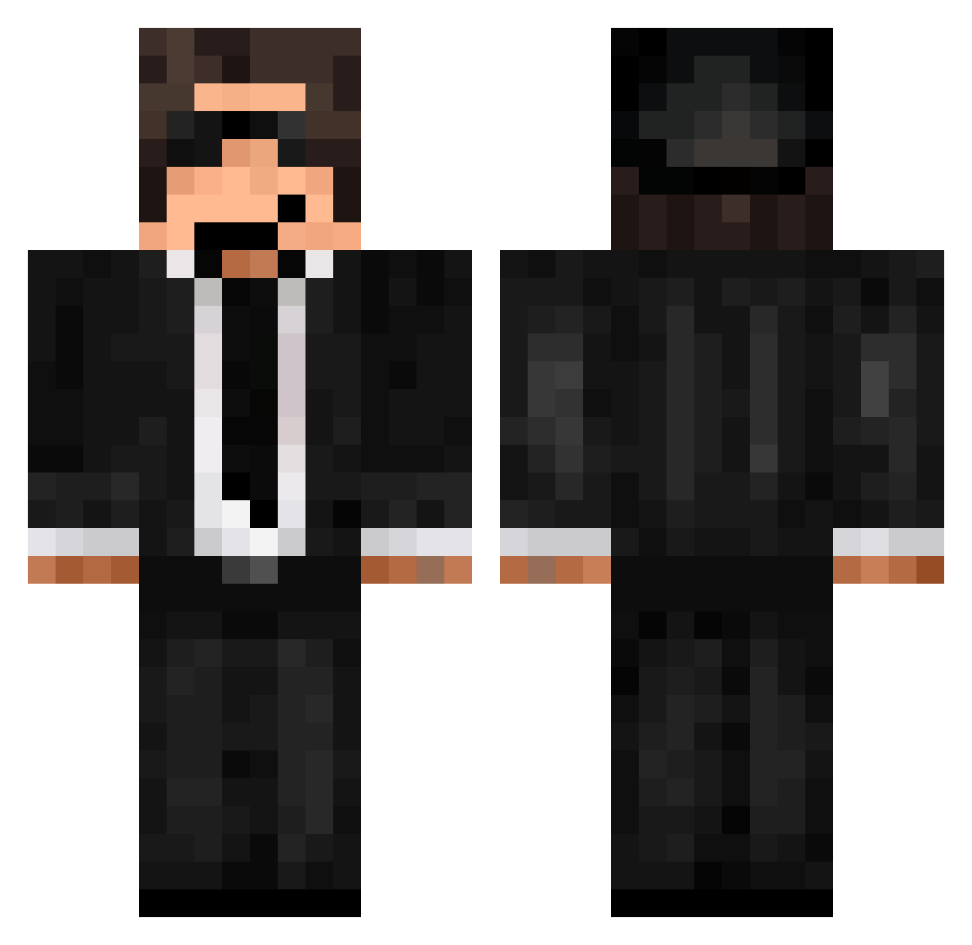 Schusey Minecraft skin, front and back view