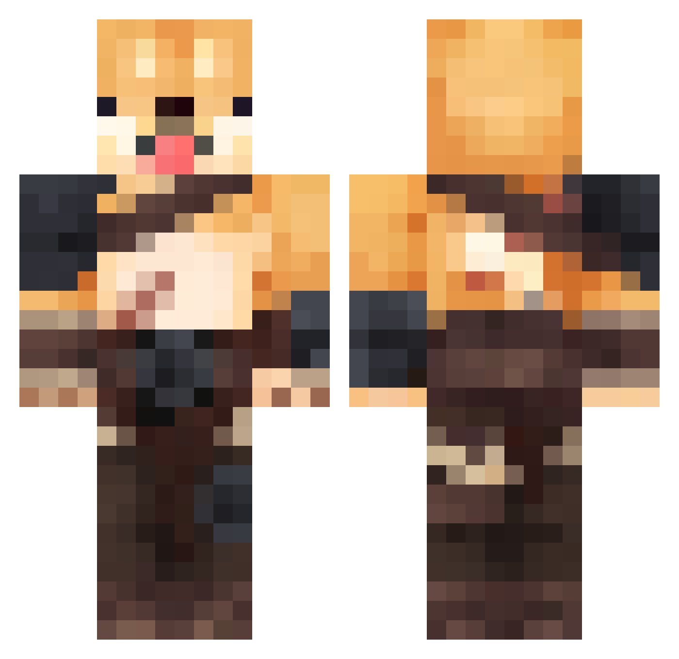 sukinn Minecraft skin, front and back view