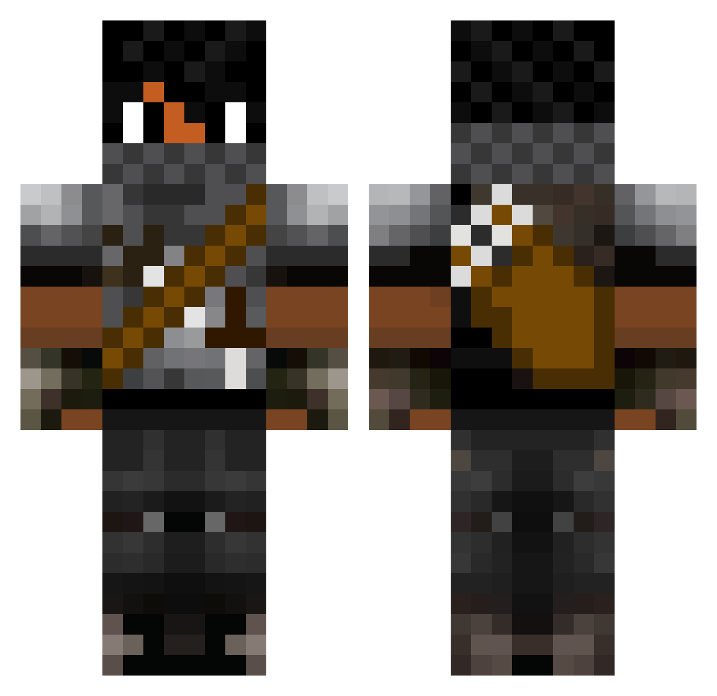 Airflux Minecraft skin, front and back view