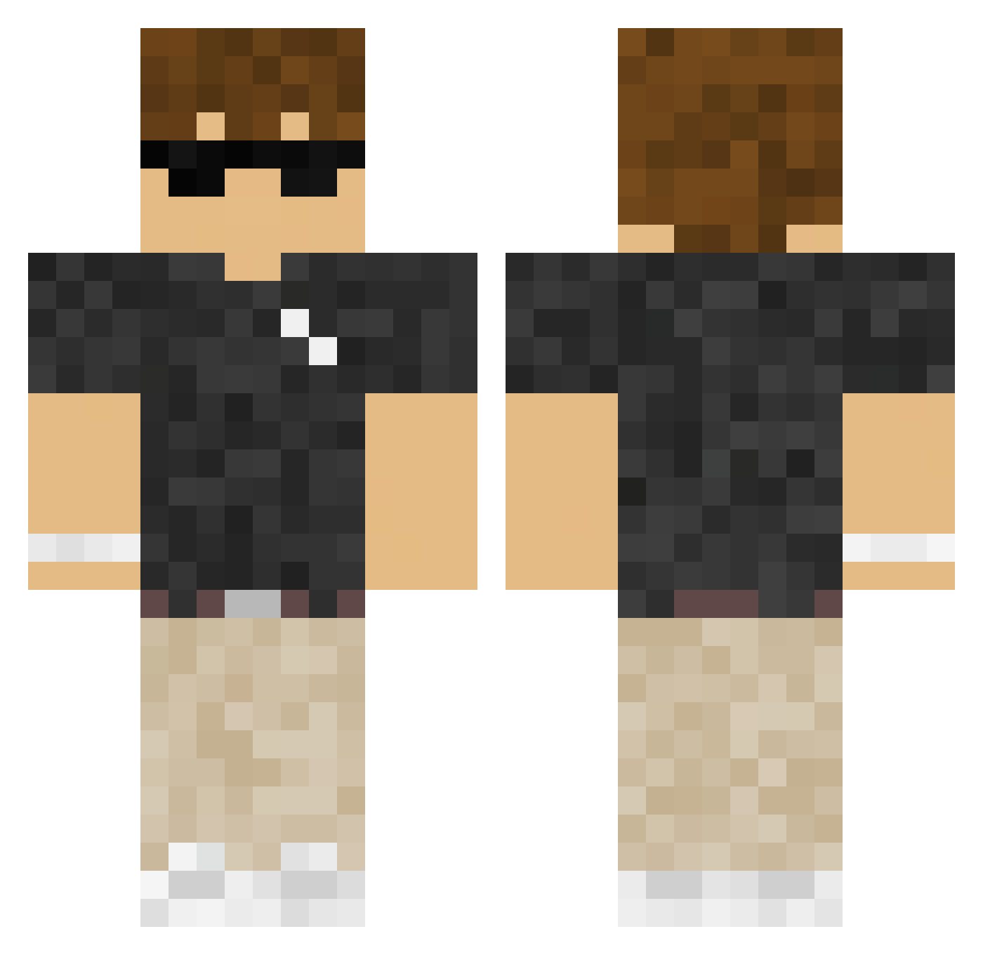 Y00DA_ Minecraft skin, front and back view