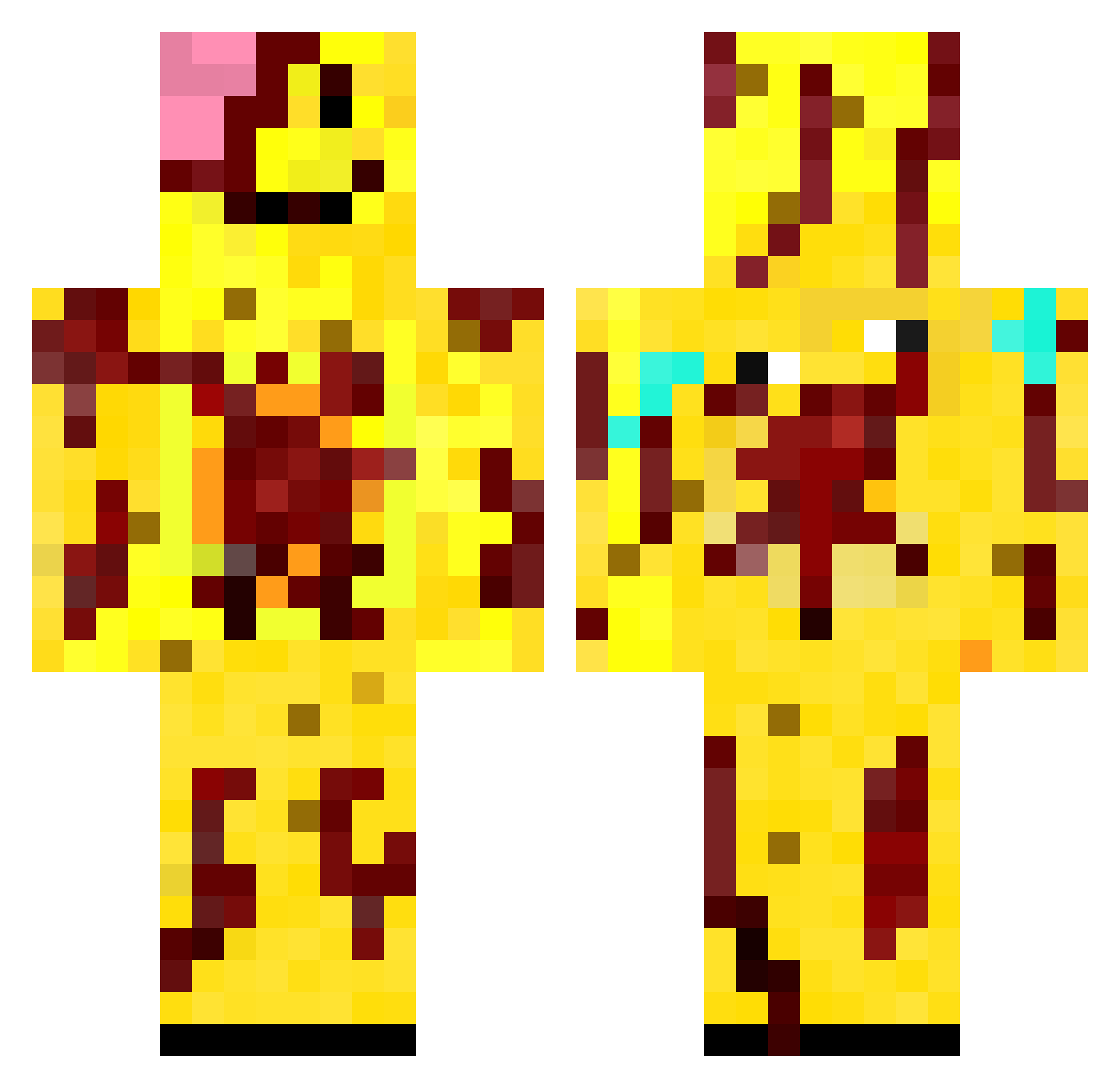 ElacelohaceMC Minecraft skin, front and back view