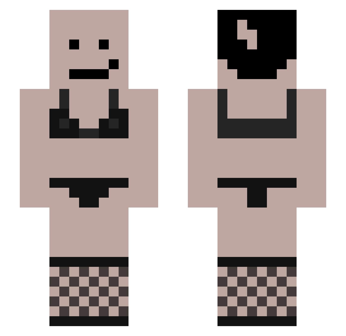 ArmedJester7 Minecraft skin, front and back view