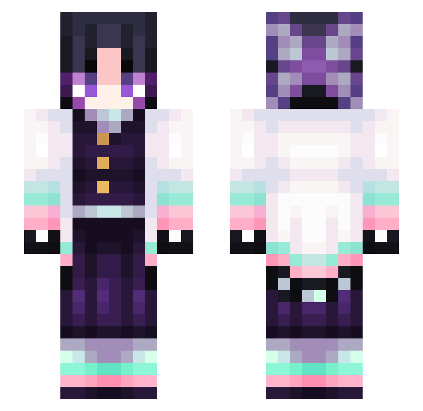 JayEris Minecraft skin, front and back view