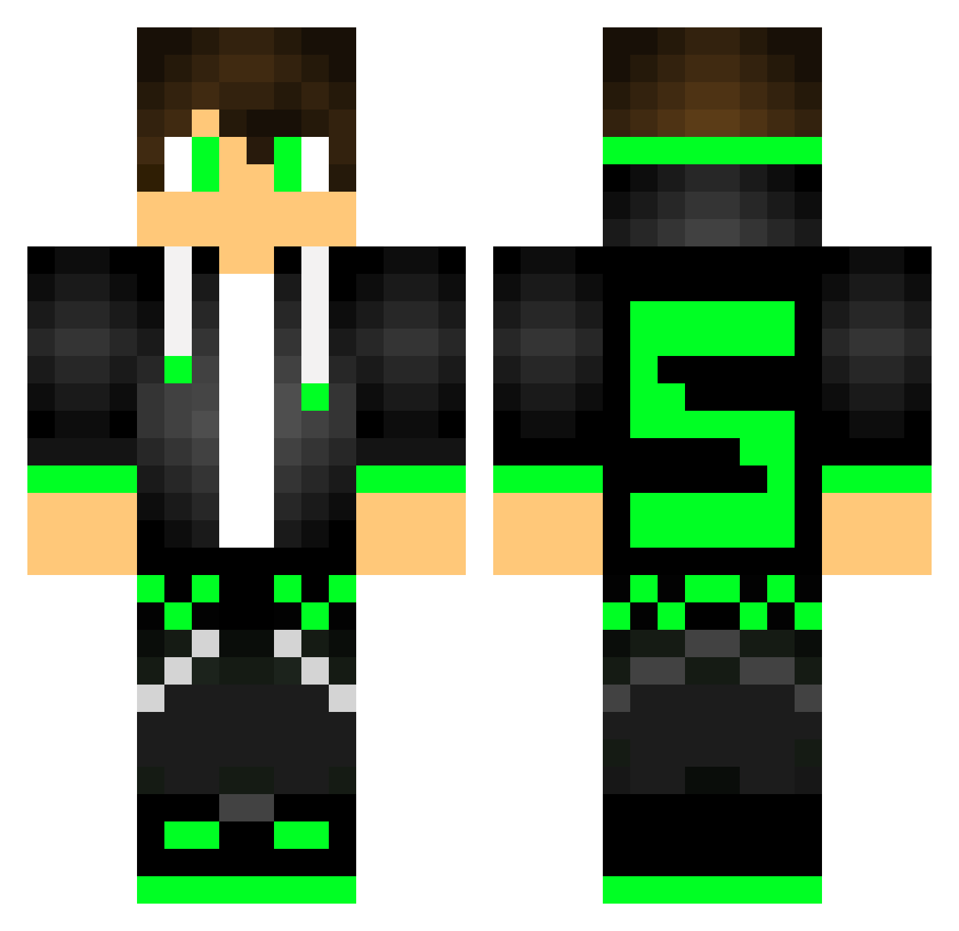 Yanis3105 Minecraft skin, front and back view