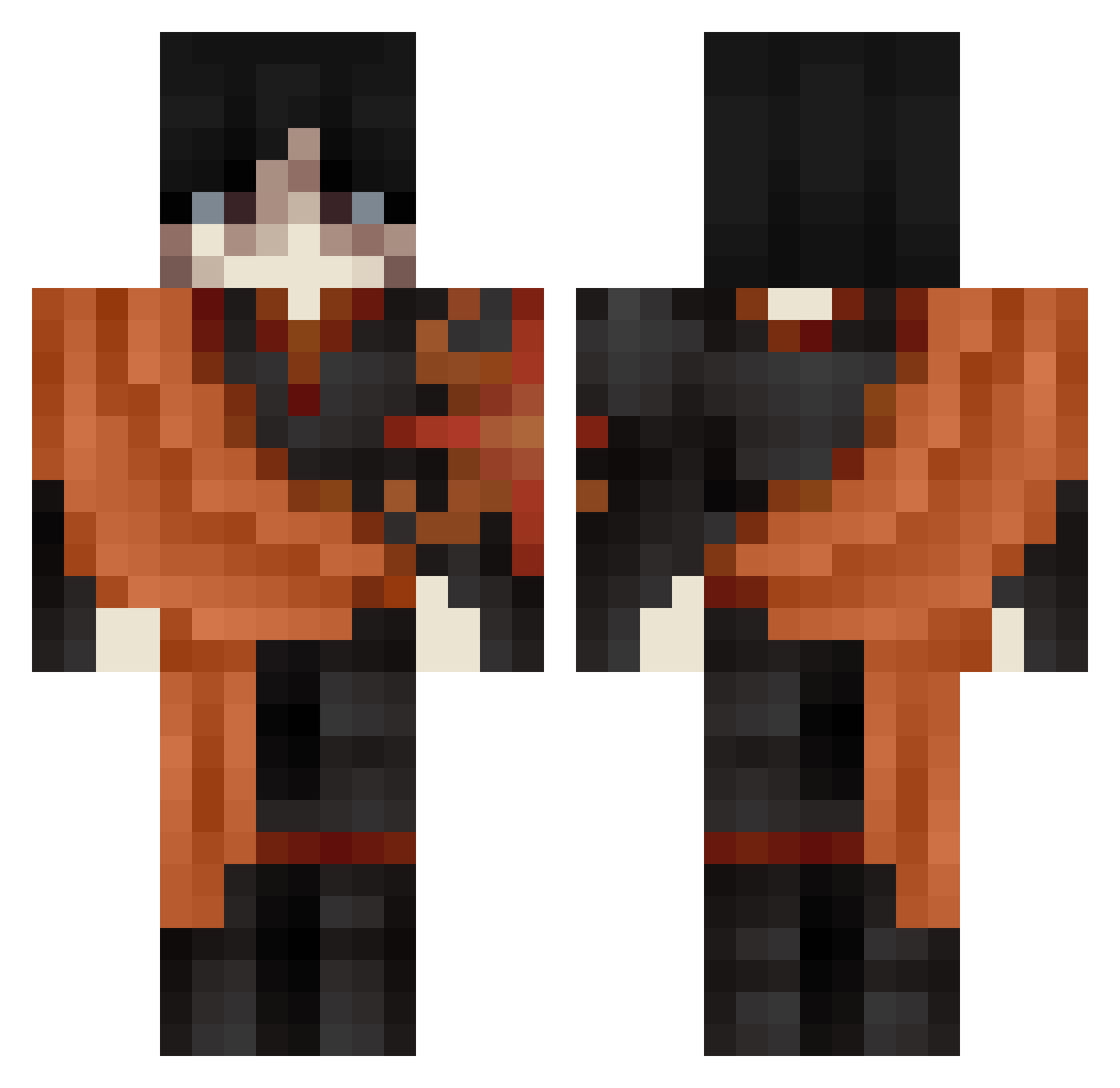 BigRomRom Minecraft skin, front and back view