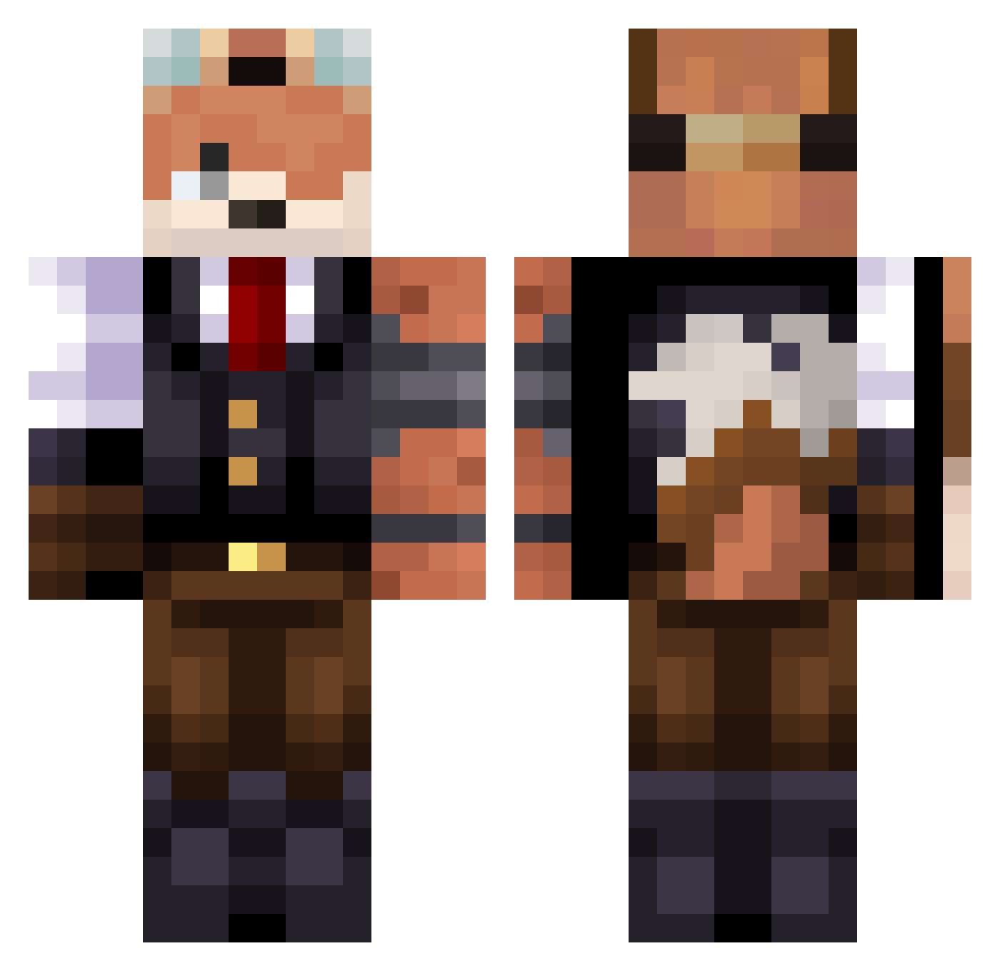 5UNFL0W3R Minecraft skin, front and back view