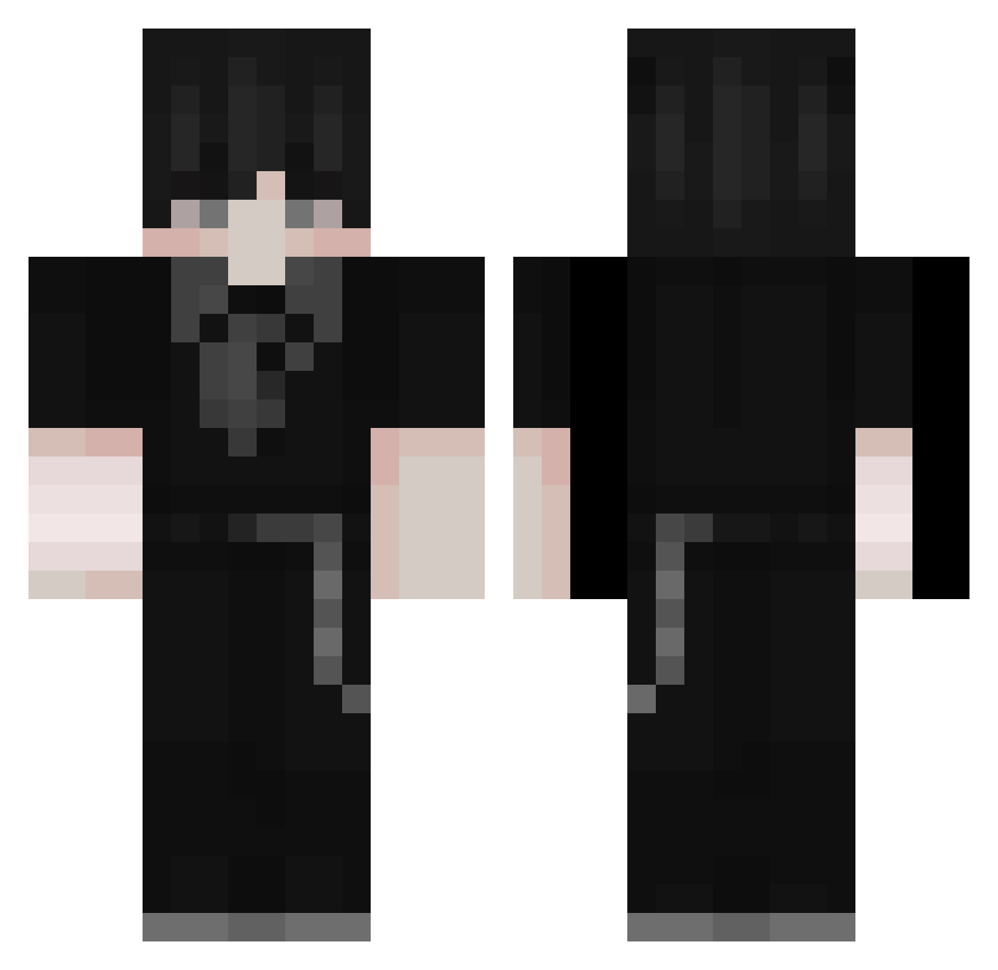 xIBRAX Minecraft skin, front and back view