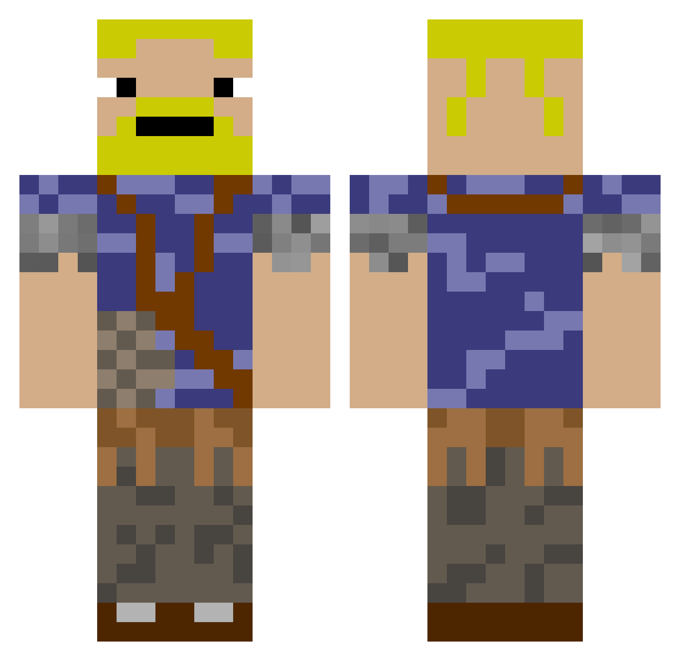 AlexEquals Minecraft skin, front and back view
