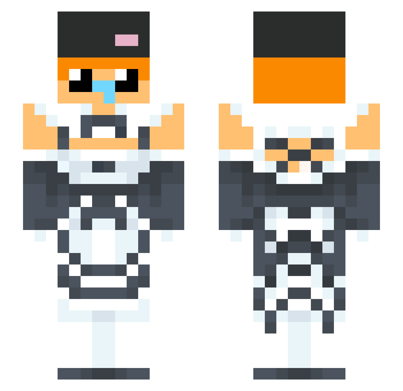 DatFishyGuy Minecraft skin, front and back view