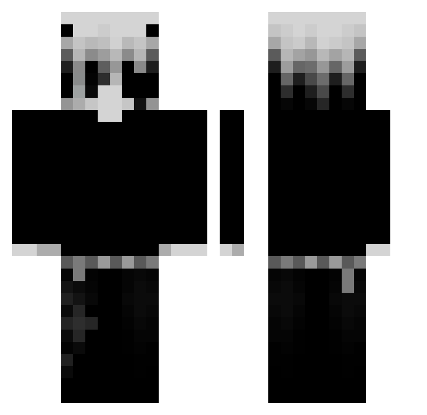 Kiddemoxx Minecraft skin, front and back view
