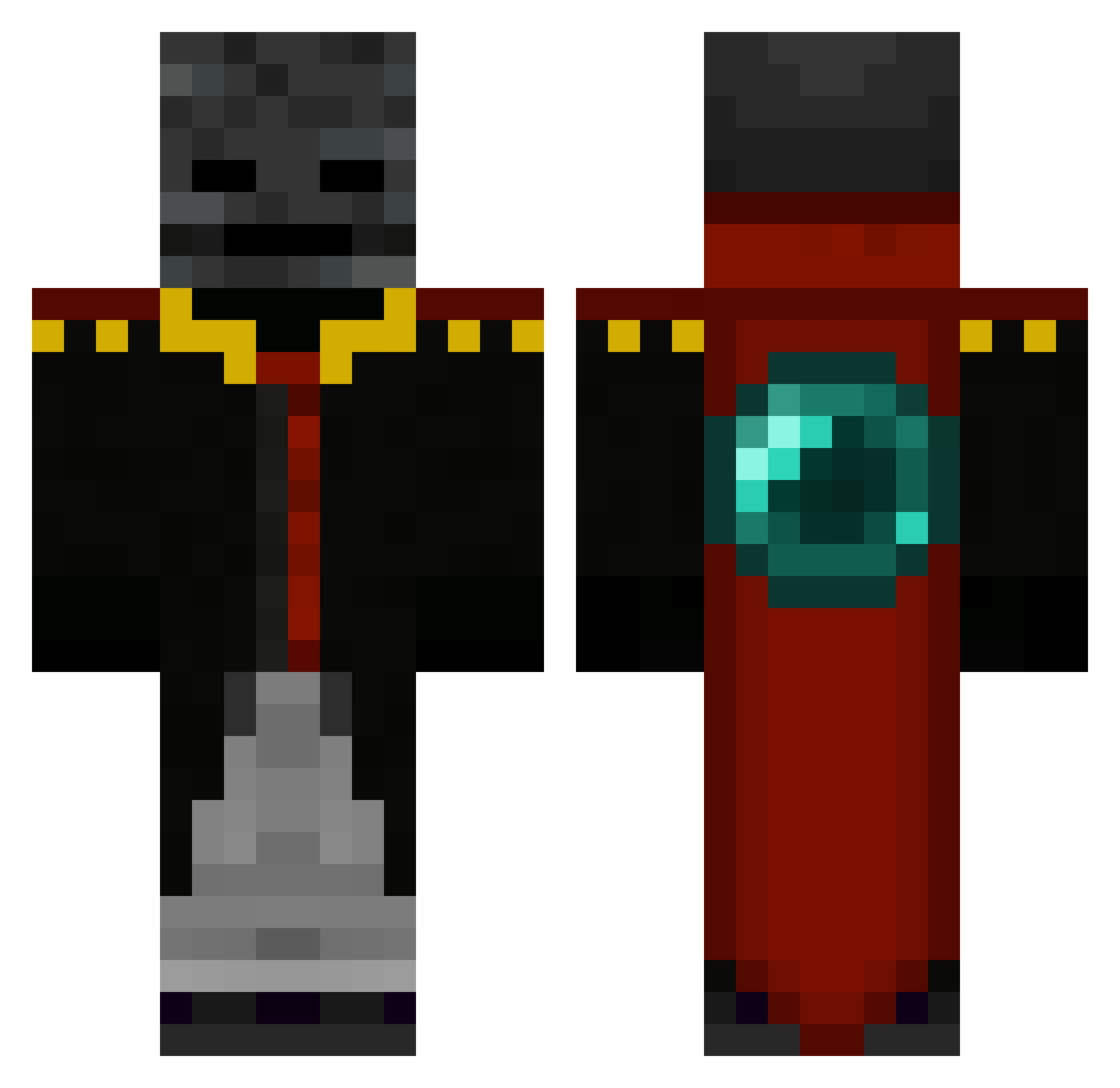 Jeemo28 Minecraft skin, front and back view