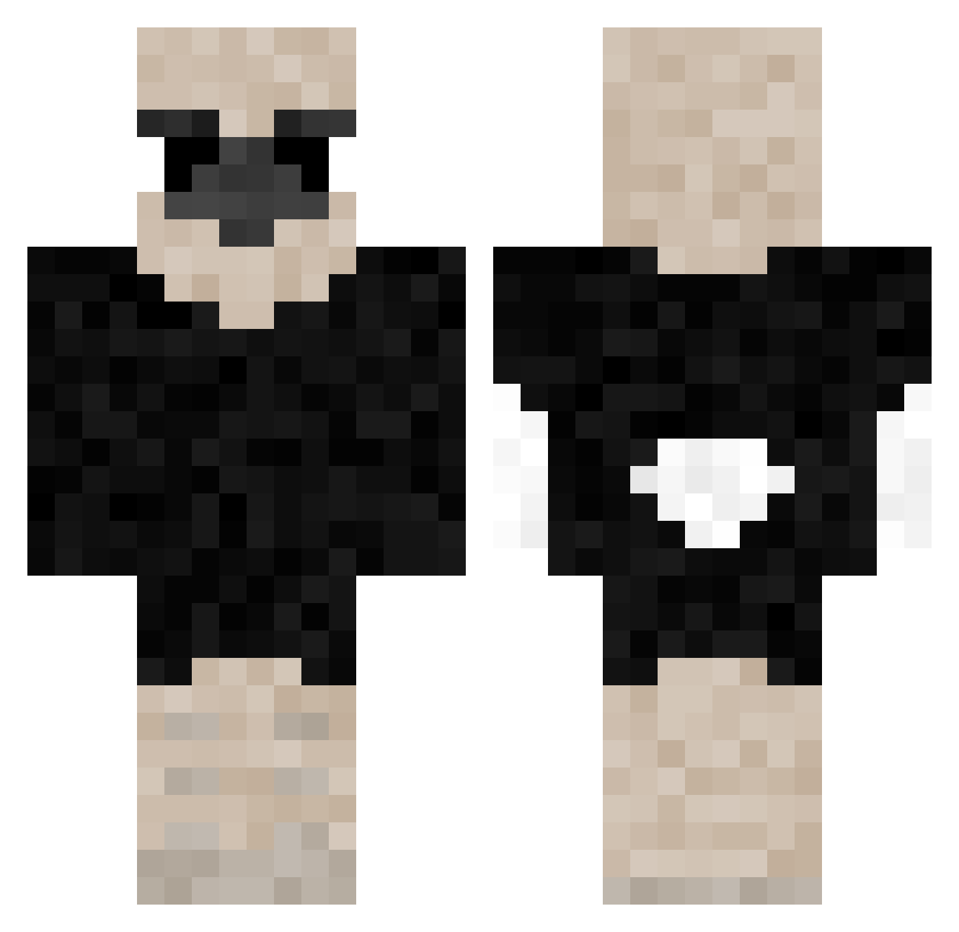 Struthious Minecraft skin, front and back view