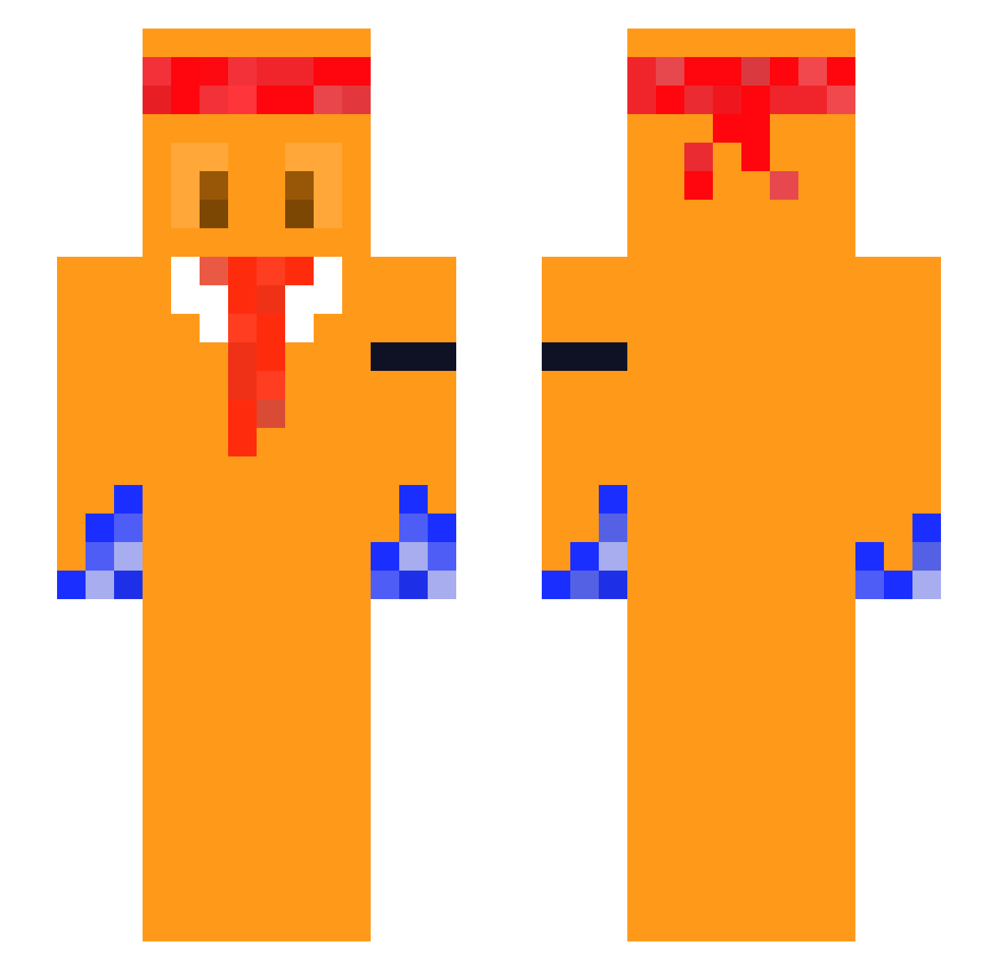 Tinssi Minecraft skin, front and back view