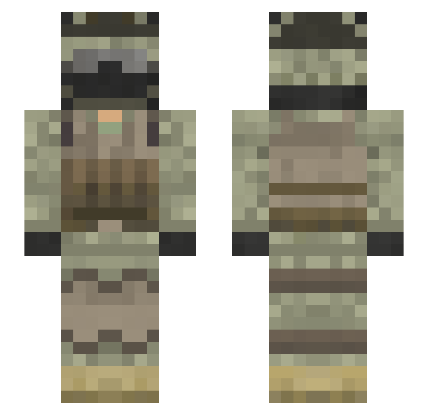 JetTrooper Minecraft skin, front and back view