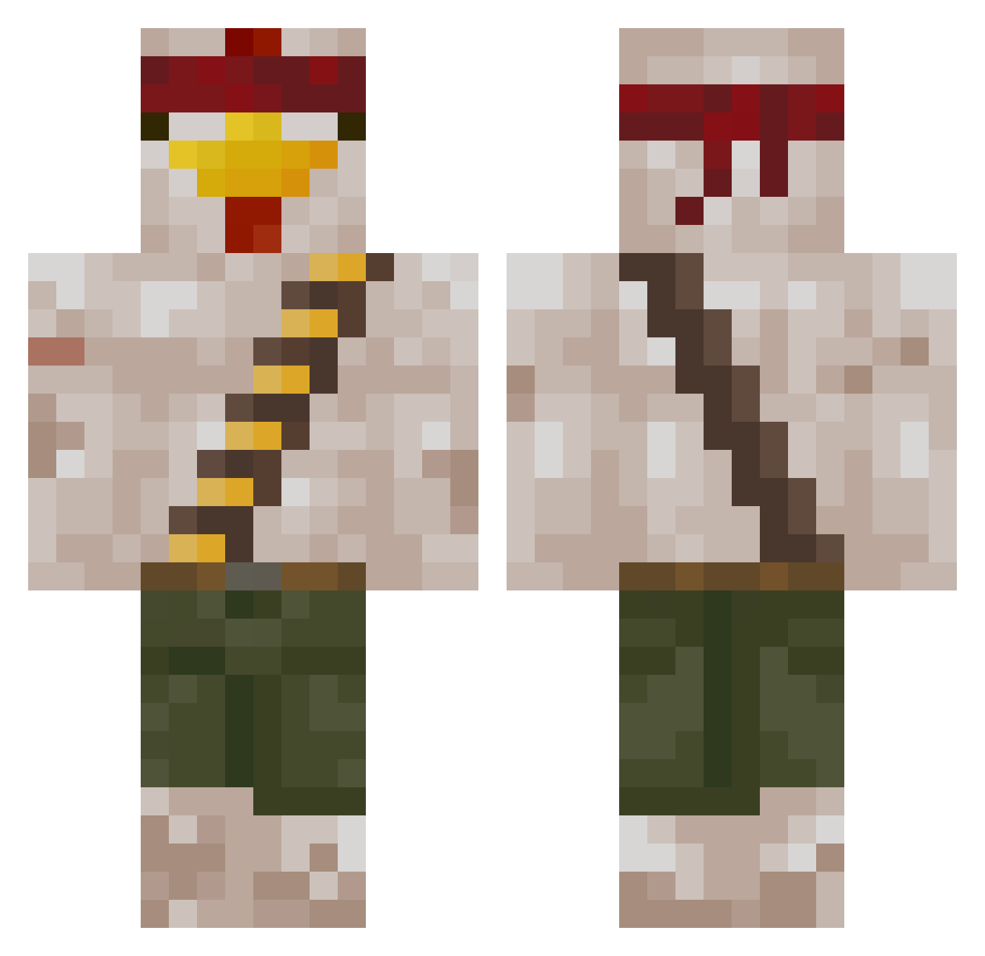 Spaxaem Minecraft skin, front and back view