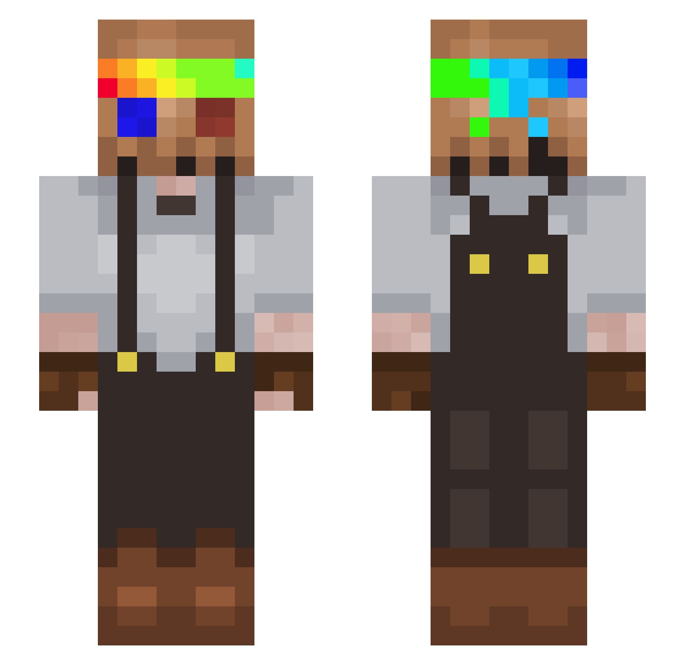 Dimiify Minecraft skin, front and back view