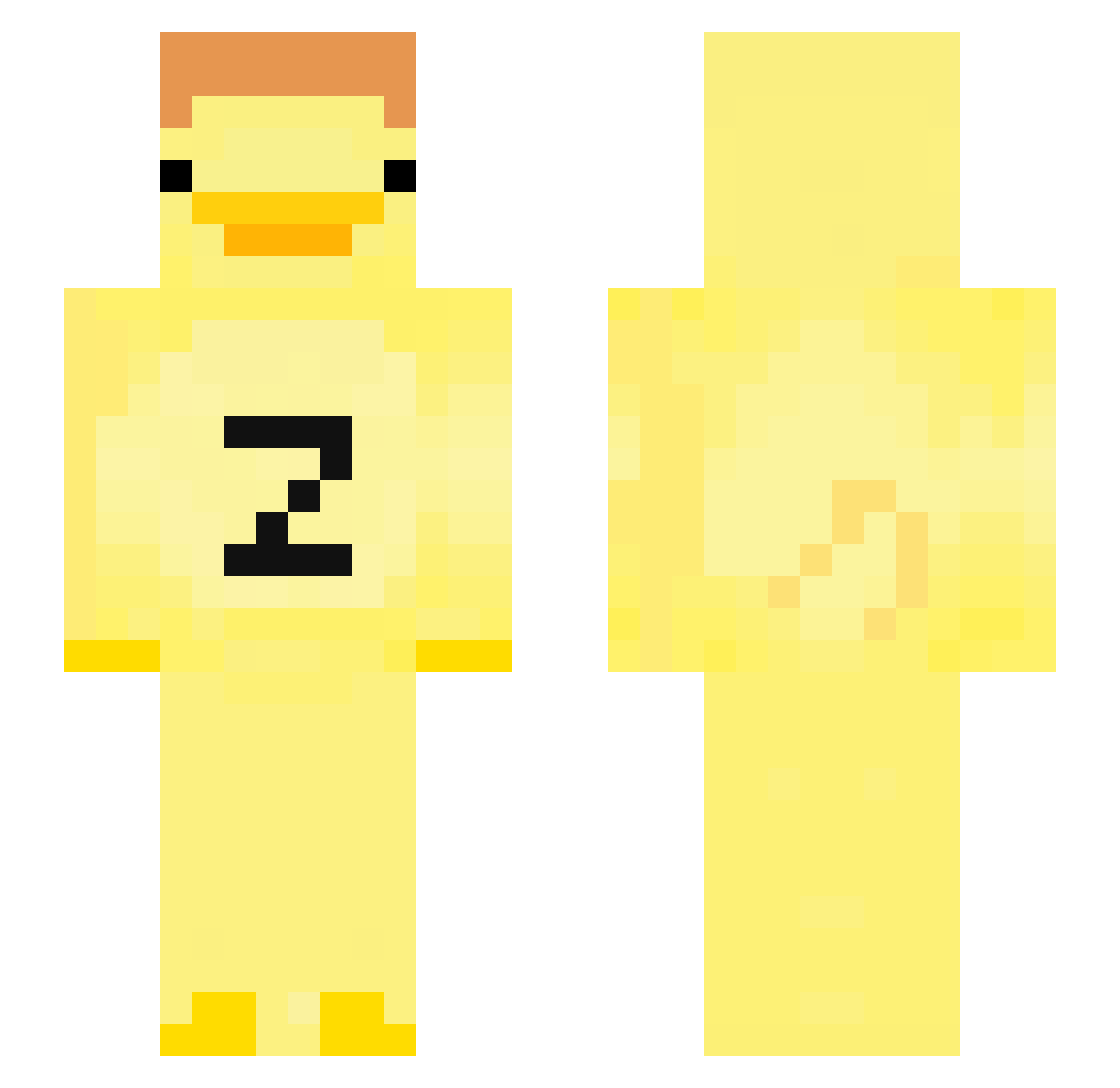 ZGuardianTV Minecraft skin, front and back view