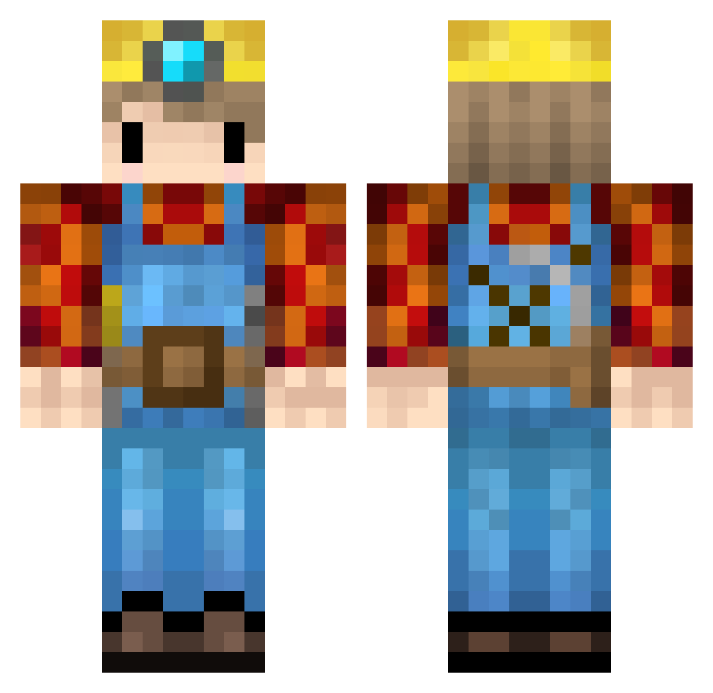 BobderBetonmixer Minecraft skin, front and back view