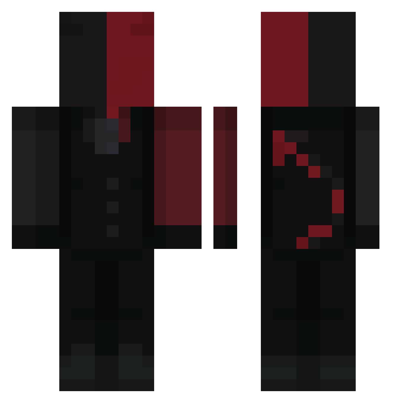 Ryvex_X Minecraft skin, front and back view