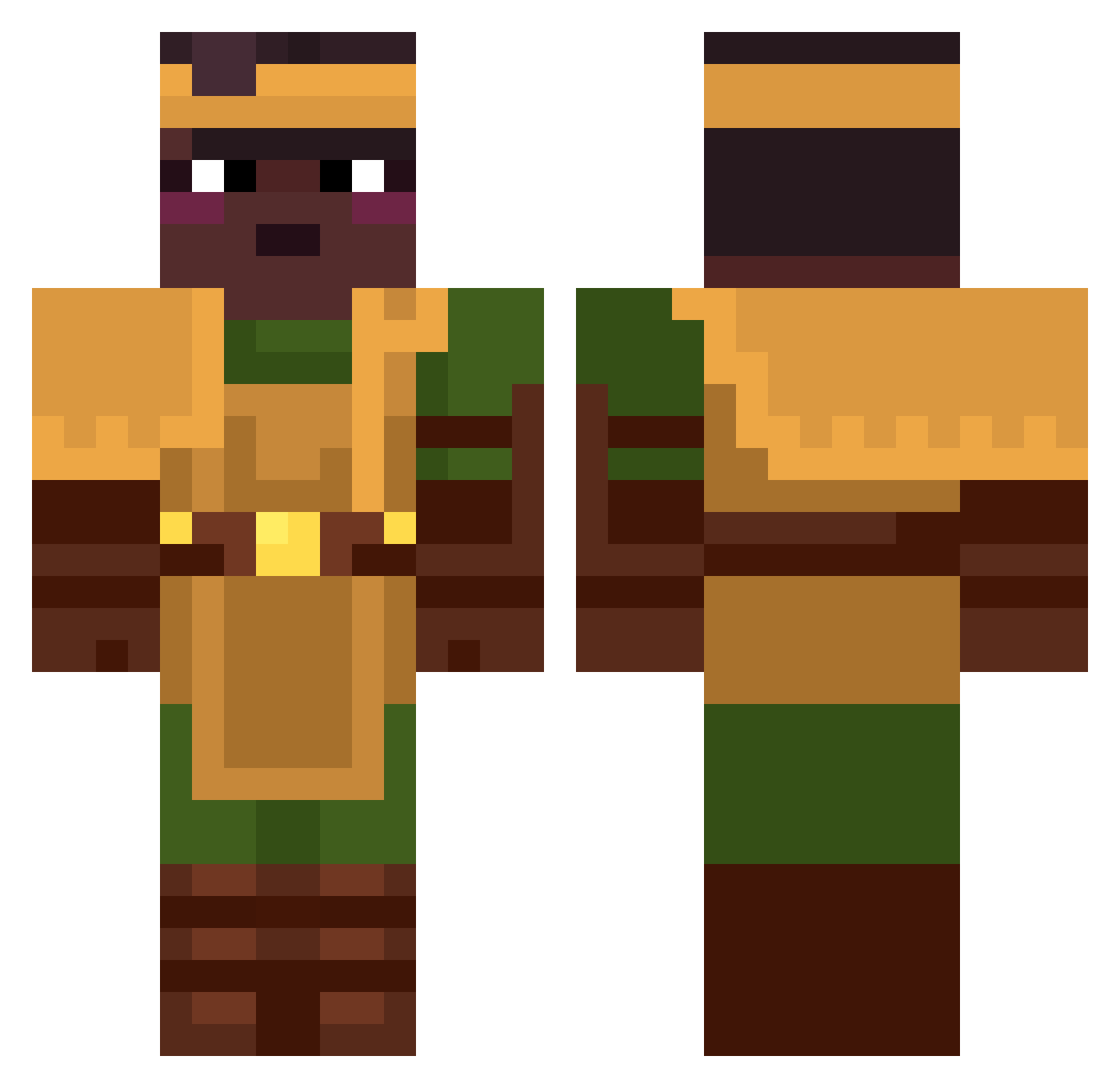 Trmoter Minecraft skin, front and back view