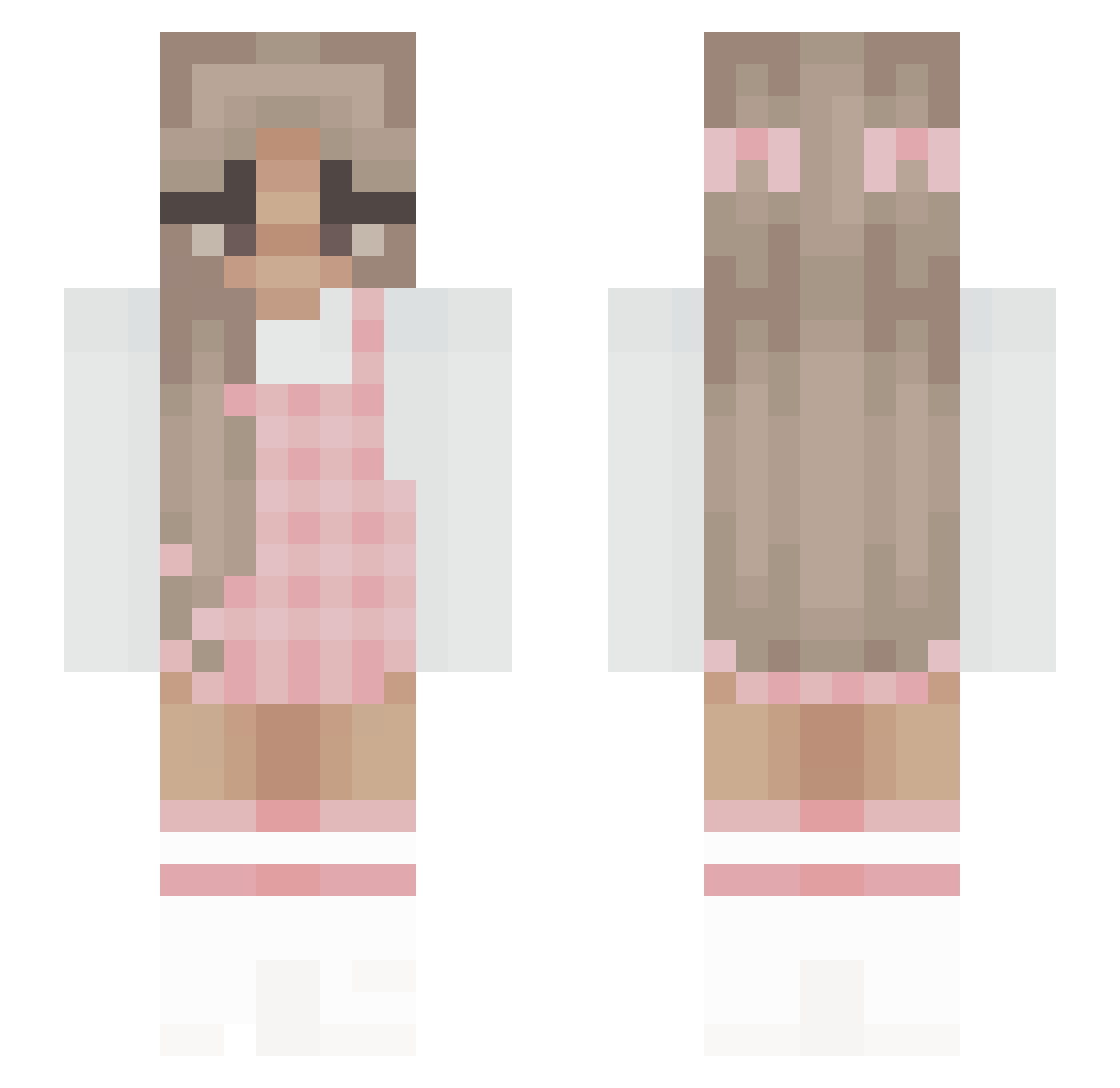 Beckiis Minecraft skin, front and back view