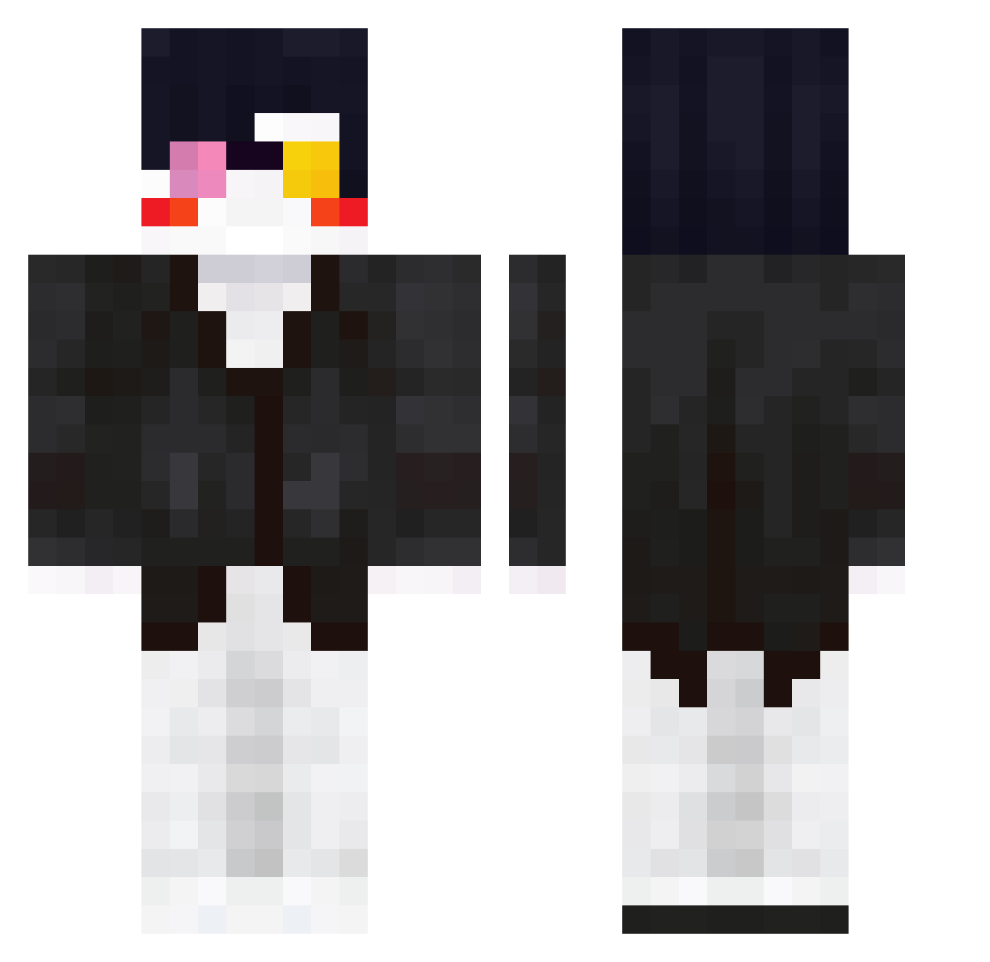 Swirek Minecraft skin, front and back view