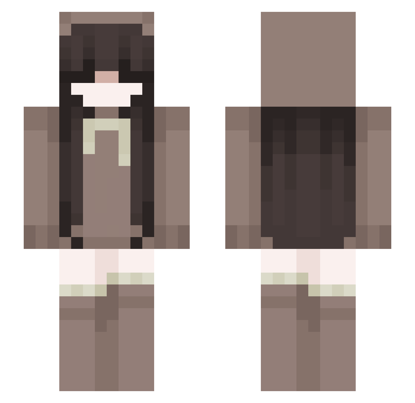 taigzz Minecraft skin, front and back view