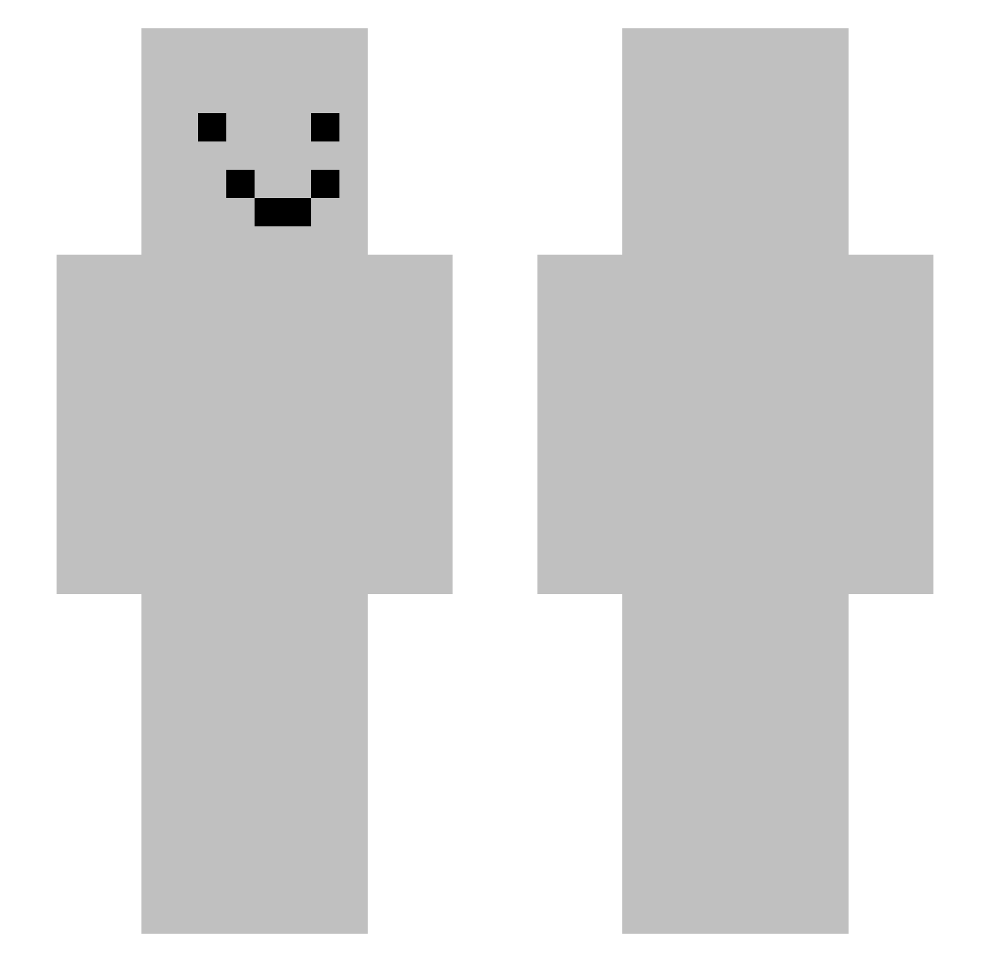 unogamer Minecraft skin, front and back view