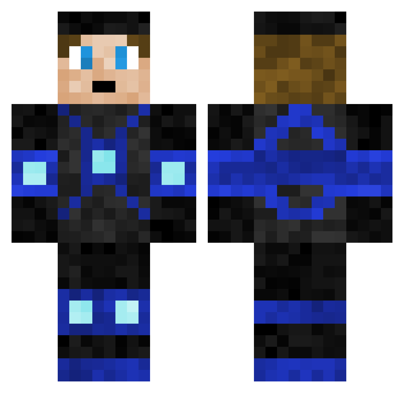 Stychre Minecraft skin, front and back view