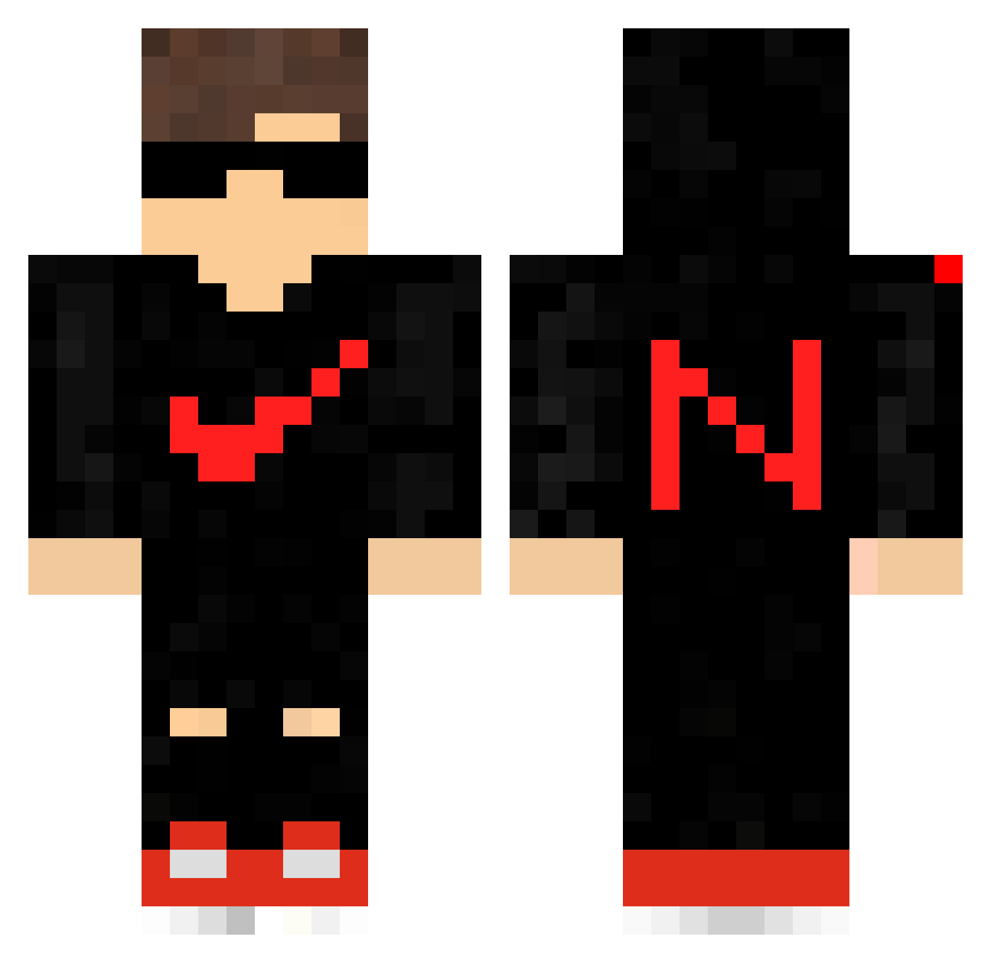 Stounds Minecraft skin, front and back view