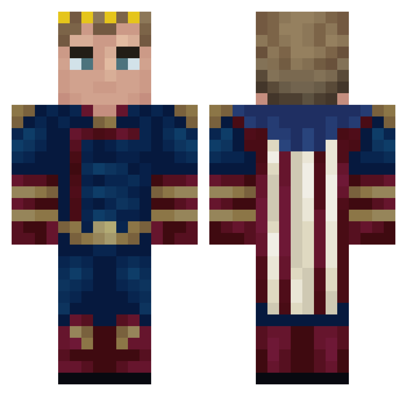 Peravin05 Minecraft skin, front and back view