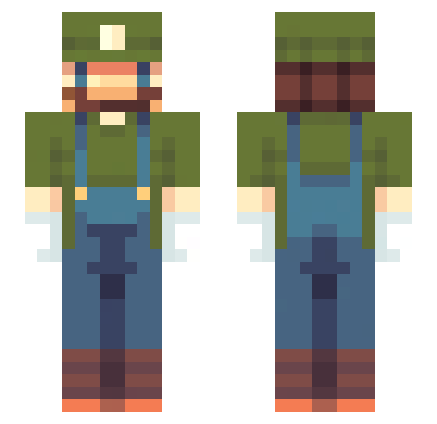 BnuuyEnthusiast Minecraft skin, front and back view