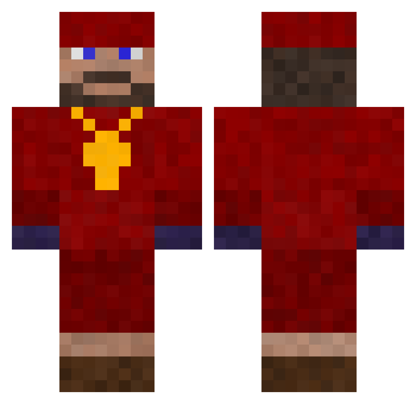 SenorPERICO Minecraft skin, front and back view
