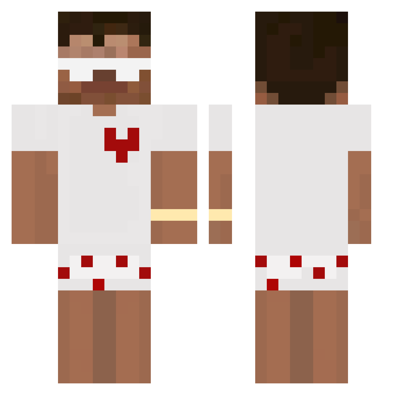 Balthlecrack Minecraft skin, front and back view