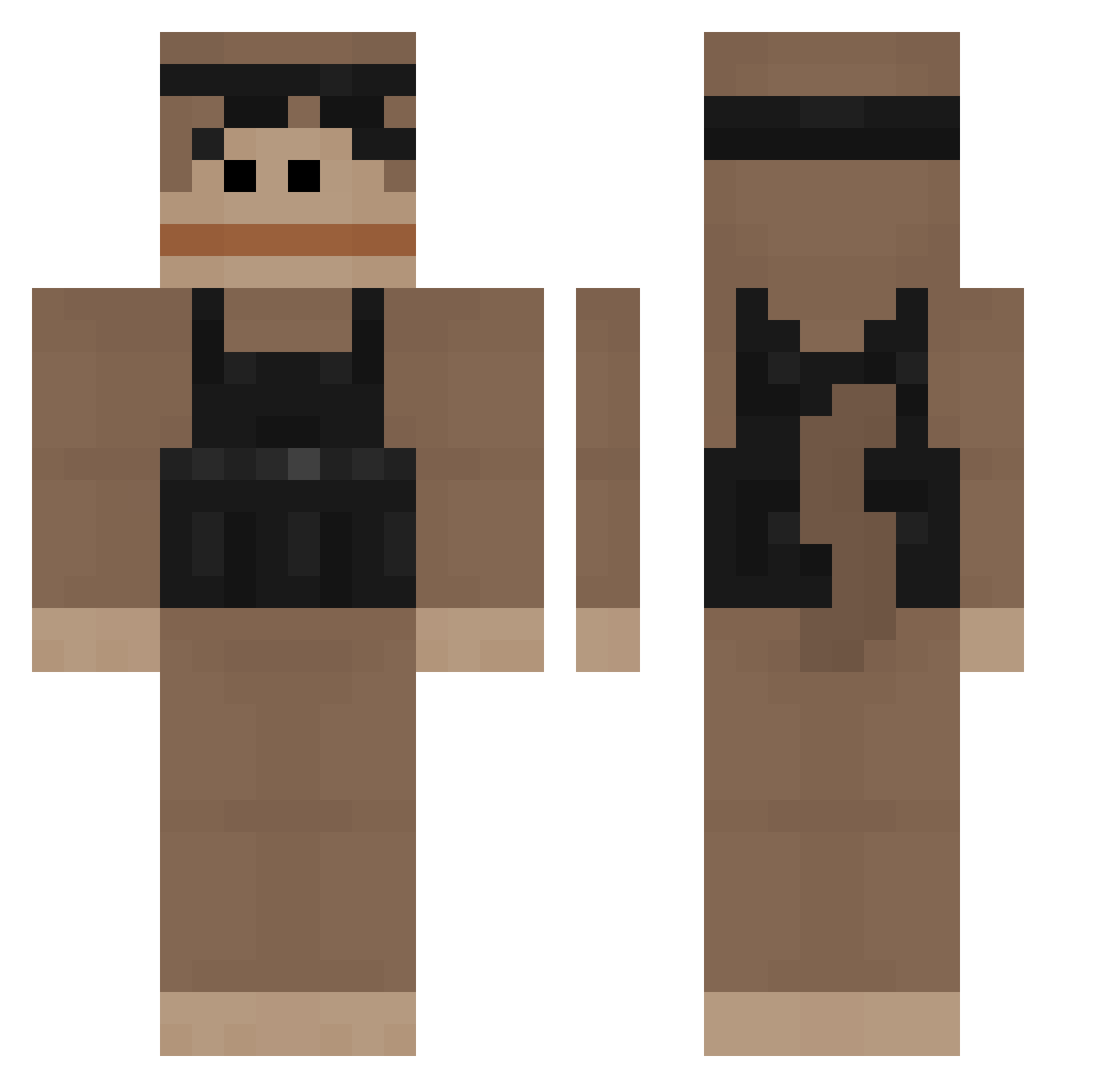 DivineOven Minecraft skin, front and back view