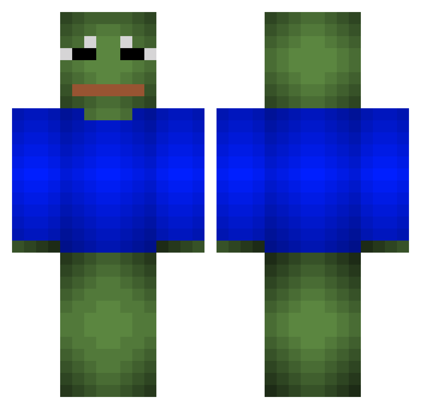 NJYG Minecraft skin, front and back view