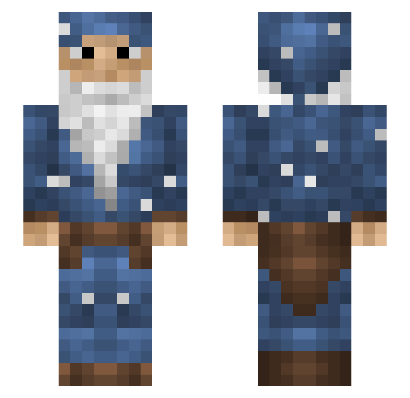 Tominating Minecraft skin, front and back view