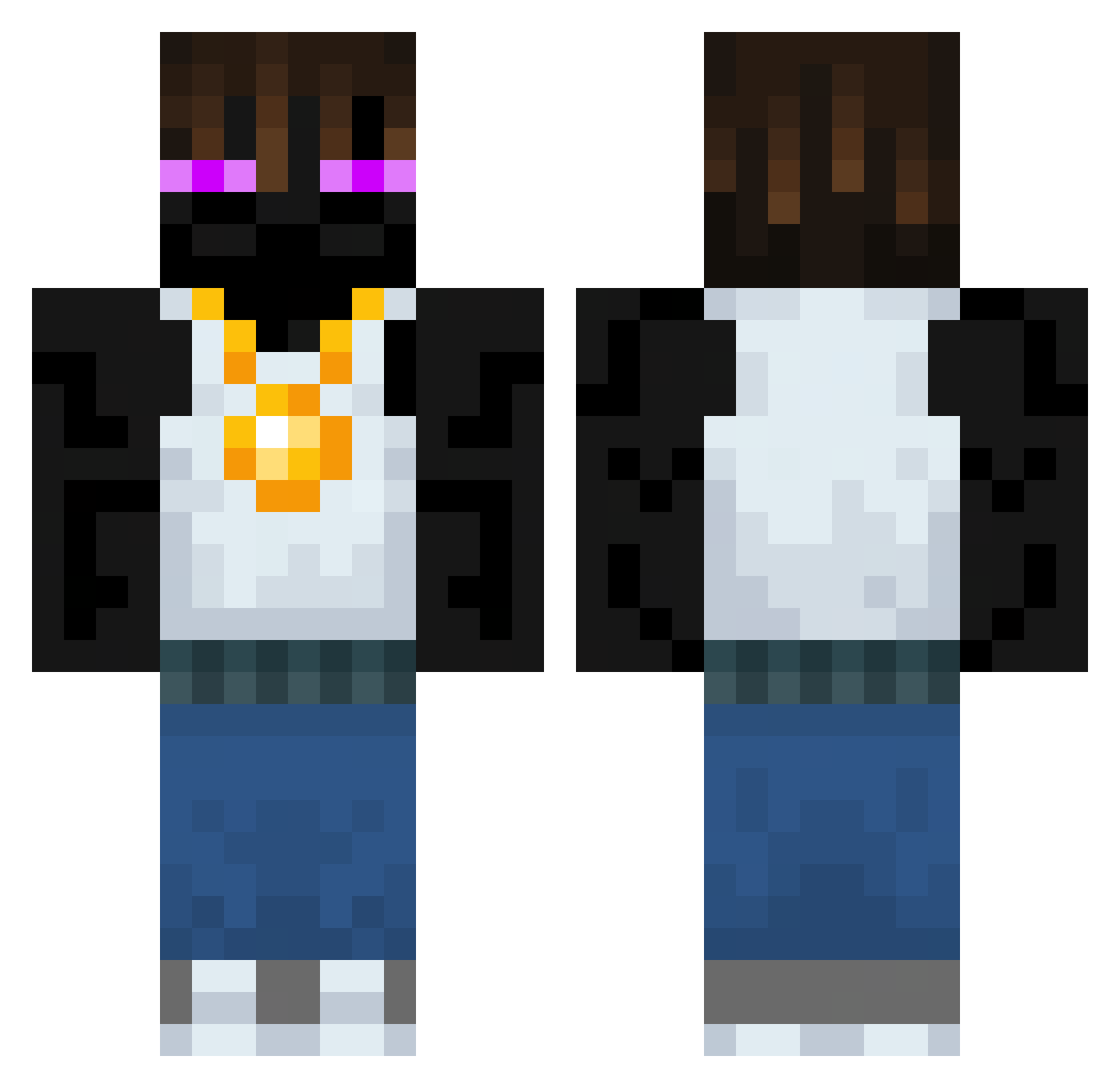 Syndiox Minecraft skin, front and back view