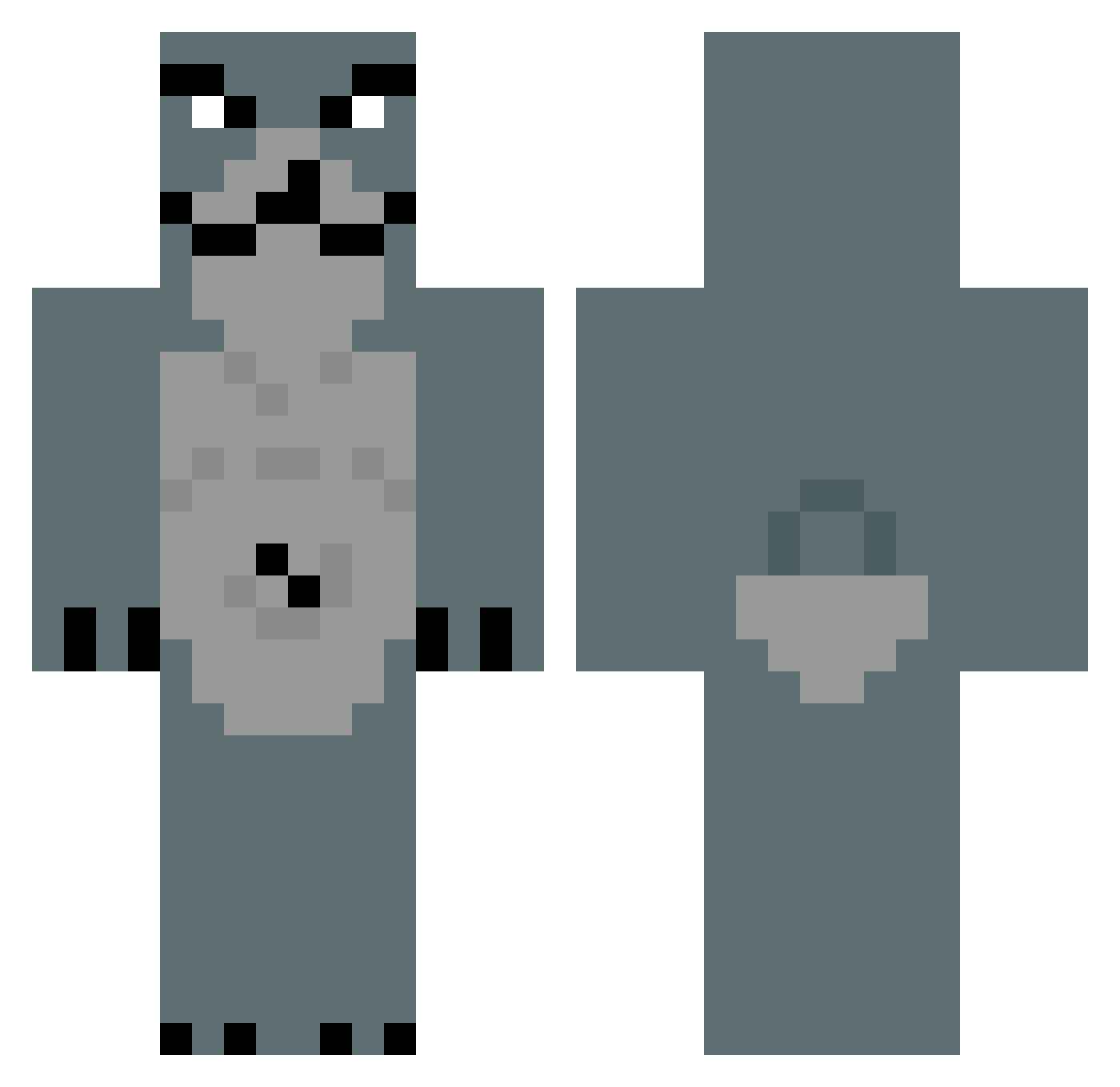 The1stViewie Minecraft skin, front and back view