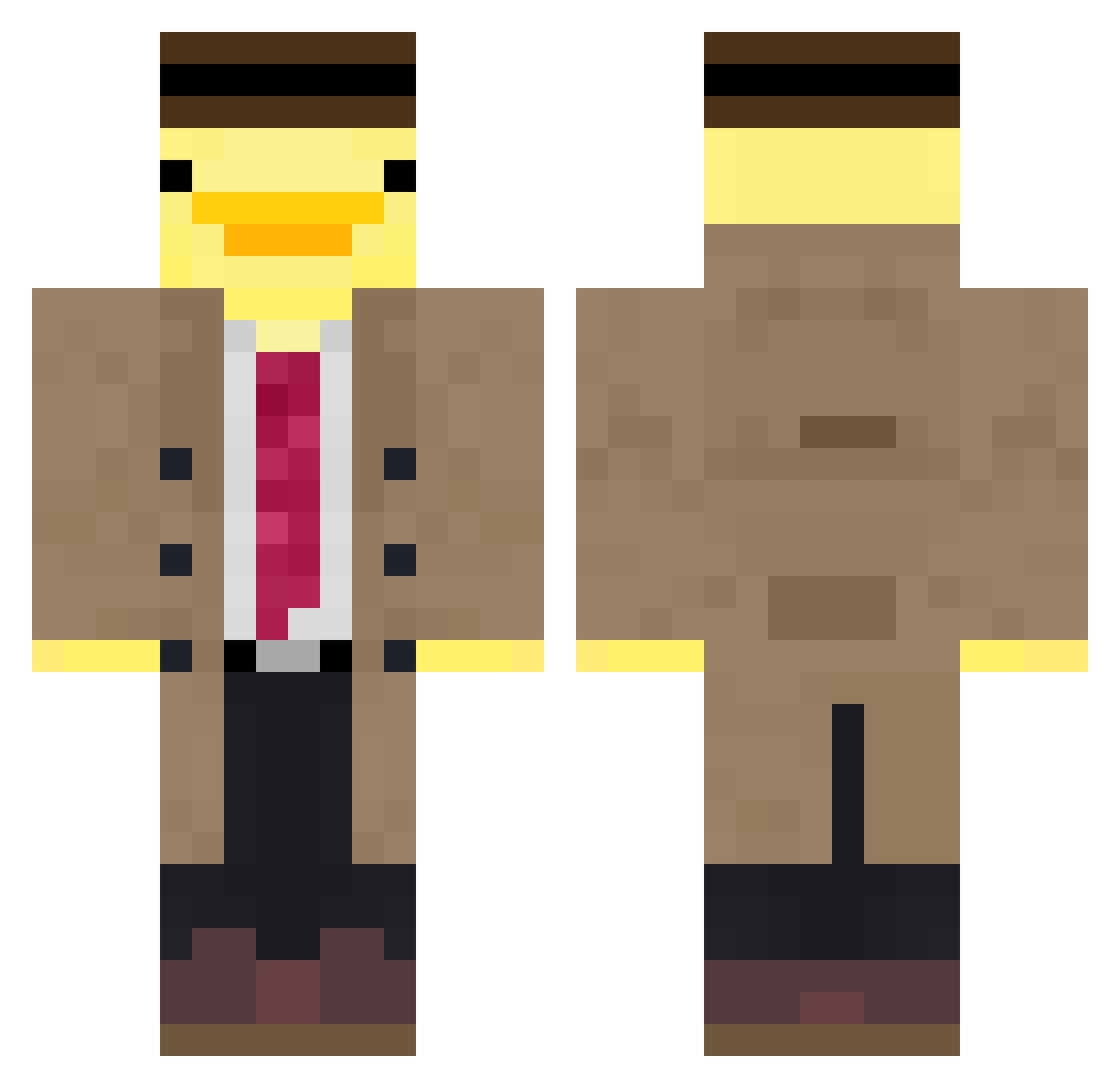 Noha_Jiro18 Minecraft skin, front and back view