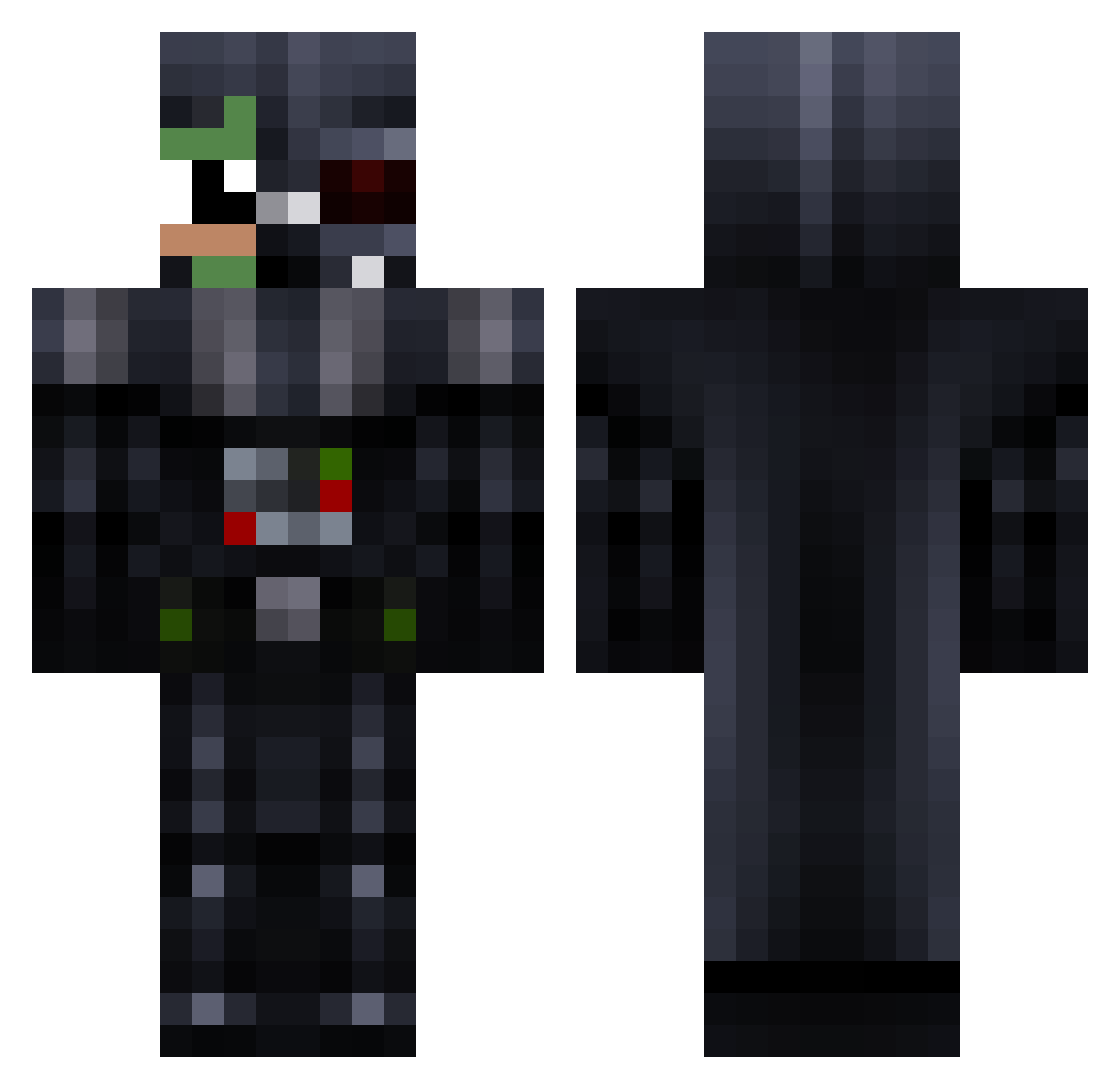 Muckinger Minecraft skin, front and back view