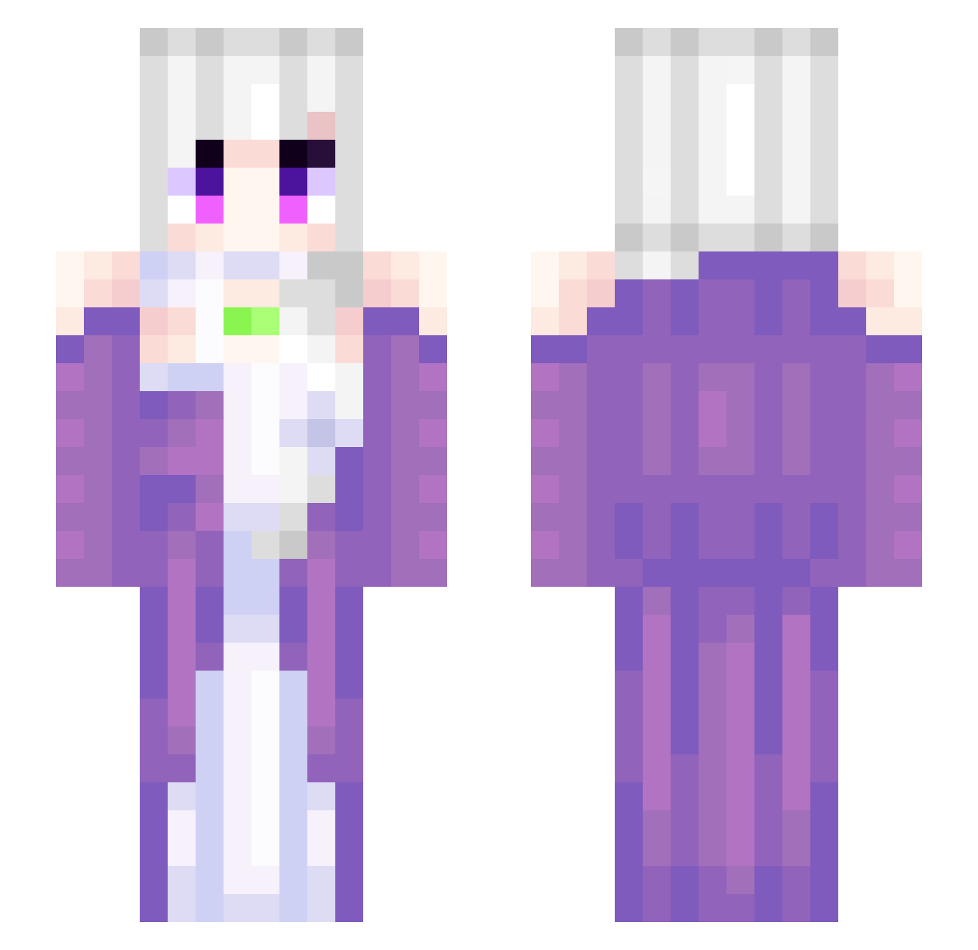 Qonouty Minecraft skin, front and back view