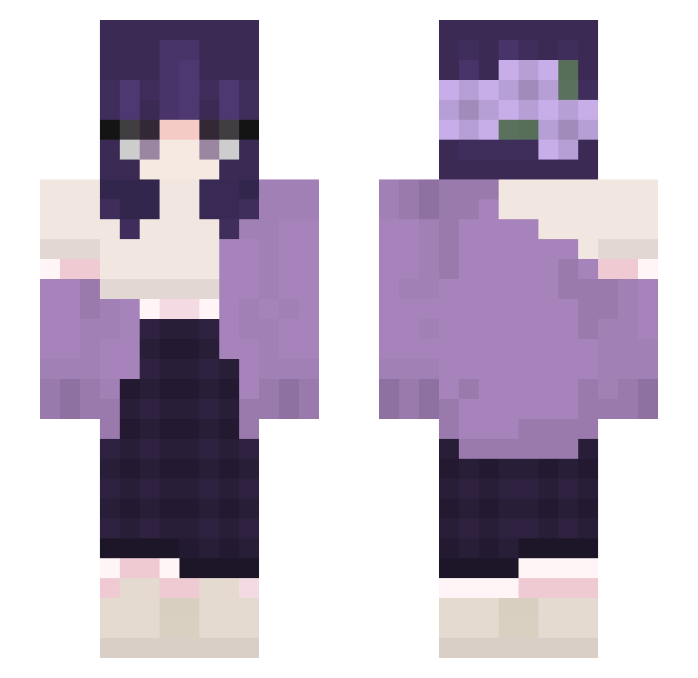 jrxs Minecraft skin, front and back view
