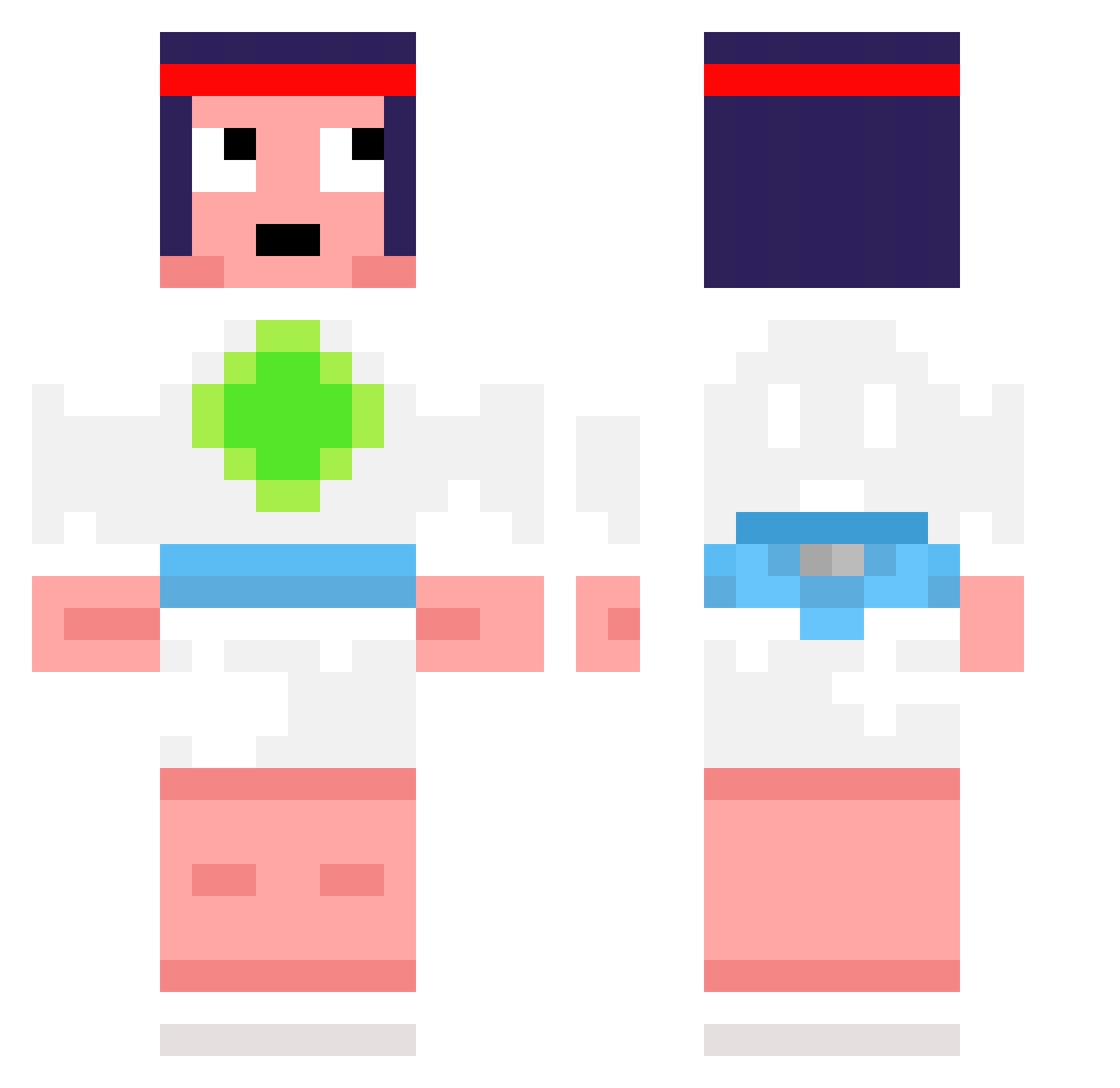 SandraSully Minecraft skin, front and back view